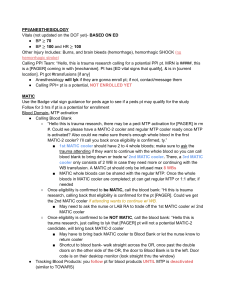 Trauma Research Protocols: PPI, MATIC, TXA, SCI