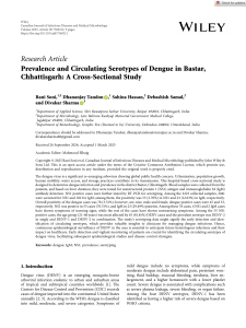 Dengue Prevalence in Bastar, Chhattisgarh: Serotype Study