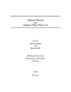 Adaptive Filter Theory 5e Solution Manual