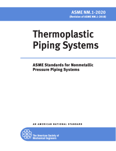 ASME NM.1-2020: Thermoplastic Piping Systems Standard
