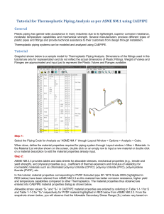 CAEPIPE Tutorial: Thermoplastic Piping Analysis per ASME NM.1 Code