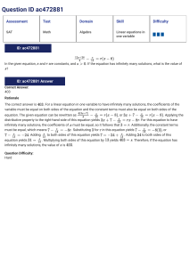 SAT Math Algebra: Linear Equations Practice Questions & Solutions