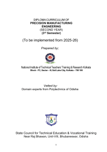 Diploma Curriculum: Precision Manufacturing Engineering - Sem III