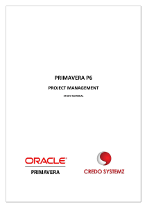 Primavera P6 Project Management Study Material - Credo Systemz