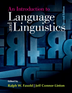 An Introduction to Language and Linguistics: Second Edition Textbook
