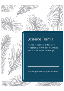 Science Term 1: AS & A Level Cambridge Study Guide | Biology & Chemistry