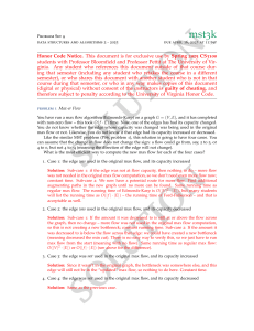 Max Flow Algorithms & Reductions: CS3100 Problem Set 9 Solution