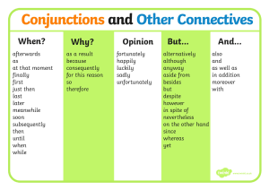 Conjunctions & Connectives List: English Grammar Reference