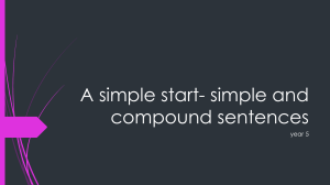 Simple & Compound Sentences for Year 5 | Grammar Presentation