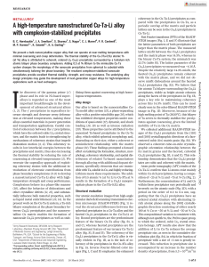 Cu-Ta-Li Alloy: High-Temperature Nanostructure & Complexion Stability