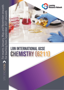 LRN International GCSE Chemistry (6211) Specification | Curriculum & Assessment
