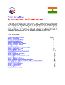 Peace Corps Hausa Language Course Niger