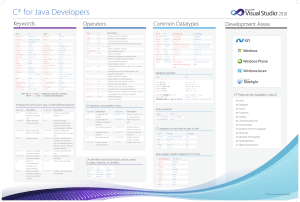 C# for Java Developers: Quick Reference Guide