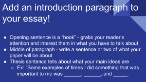 Essay Writing Guide: Introduction & Conclusion Paragraphs