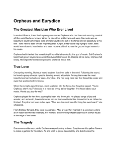 Orpheus and Eurydice: A Greek Myth Retelling