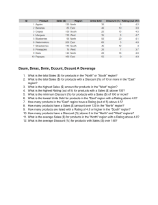 Data Analysis Exercise: Sales & Product Metrics (Dsum, Dmax, Dmin)