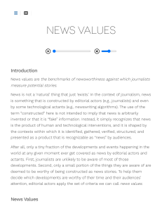 News Values: Benchmarks of Newsworthiness in Journalism