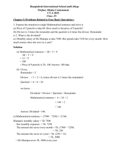 Math Problems: Basic Operations, Multiples & Factors - Grade 4