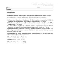 CE Numerical Solutions Exercise: Scilab Problems