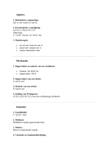 Wiskundige Formules: Algebra, Meetkunde, Statistiek