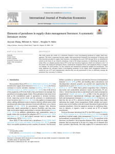 Paradoxes in Supply Chain Management