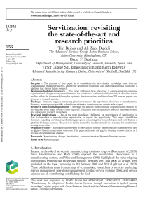 Servitization: State-of-the-Art, Research Priorities & Org Change
