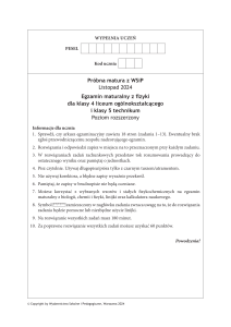 Pr&oacute;bna matura z fizyki 2024 WSiP Poziom rozszerzony