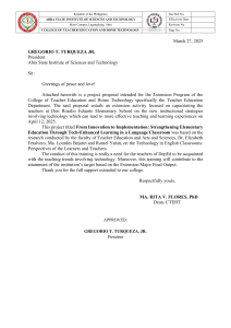 Tech-Enhanced Learning Proposal: Abra State Institute of Sciences and Technology