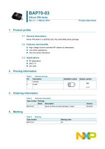BAP70-03 Silicon PIN Diode Datasheet