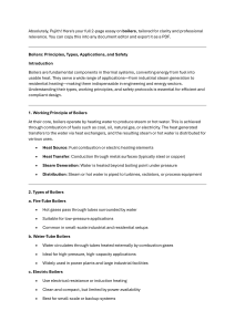 Boilers: Principles, Types, Applications, and Safety