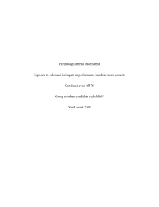 Psychology Internal Assessment: Color's Impact on Performance in Tests