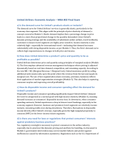 United Airlines Economic Analysis: MBA Exam Questions & Answers