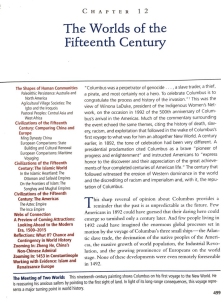The Worlds of the Fifteenth Century: Global Civilizations & Columbus's Impact