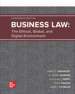 Business Law 18e Textbook Prenkert
