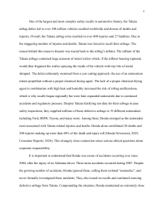 Takata Airbag Recall: Honda's Ethical Dilemma & Corporate Responsibility