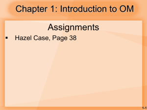 Operations Management Introduction: Concepts, Functions & Trends