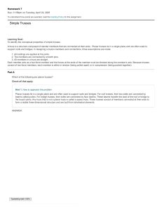 Homework 7: Simple Trusses - Method of Joints & Force Analysis