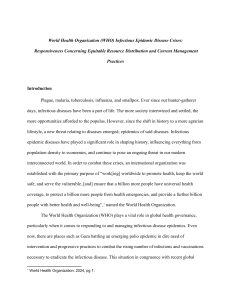 WHO Infectious Epidemic Crises: Equitable Resource Distribution & Management