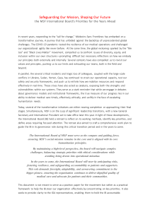 MSF International Board Priorities: Safeguarding Mission, Shaping Future