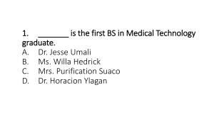 Medical Technology Exam Questions