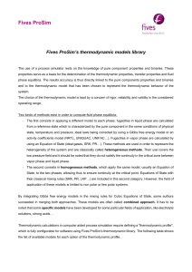 Fives ProSim Thermodynamic Models Library