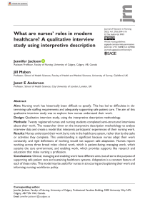 Nurses' Roles in Modern Healthcare: A Qualitative Study