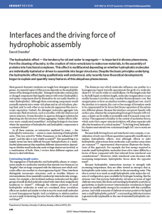 Interfaces and the driving force of hydrophobic assembly