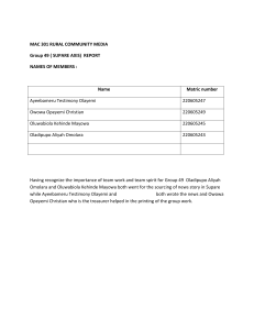 MAC 301 Rural Community Media Group Report