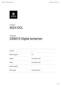 CEB210 Digital tentamen - G&ouml;teborgs Universitet