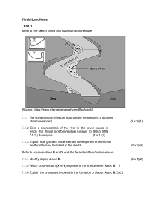Fluvial Landforms Test: River Meanders, Erosion & Deposition Questions