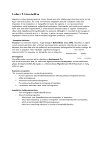 Migration & Economic Geography: Theories, Human Capital & Urban Growth