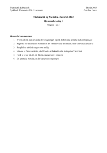 Matematik og Statistik Hjemmeaflevering 1