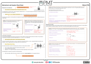 Edexcel FM1 Momentum & Impulse Cheat Sheet | Physics Revision Notes