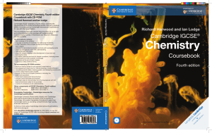 Cambridge IGCSE Chemistry Coursebook Fourth Edition by Harwood & Lodge